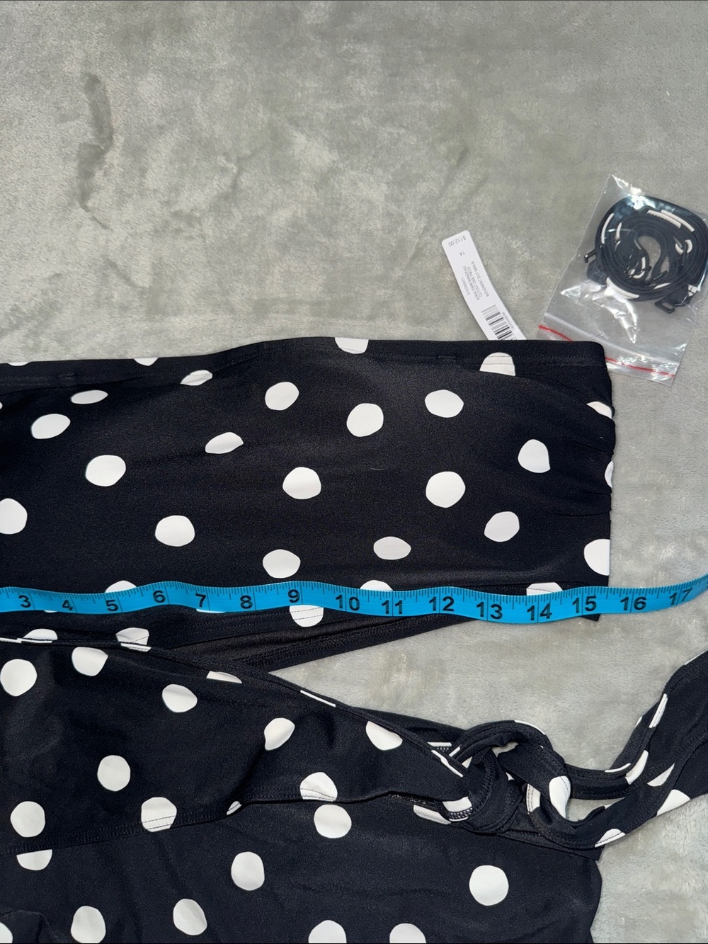 Soma Black with White Polka Dot Strapless Swim Top - Picture 10 of 12